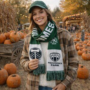 Timbers Soccer Portland Providence Park Fringe Green White Fan Scarf